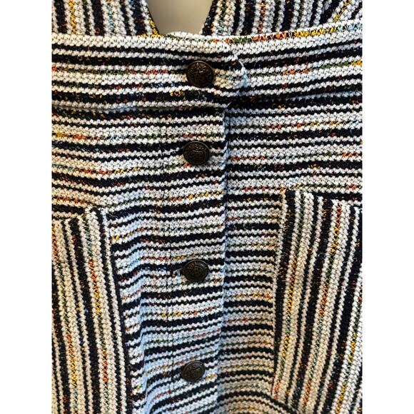 Modcloth Textured Haute On The Horizon Striped Button Down Jumper Overalls Sz L - Picture 4 of 5